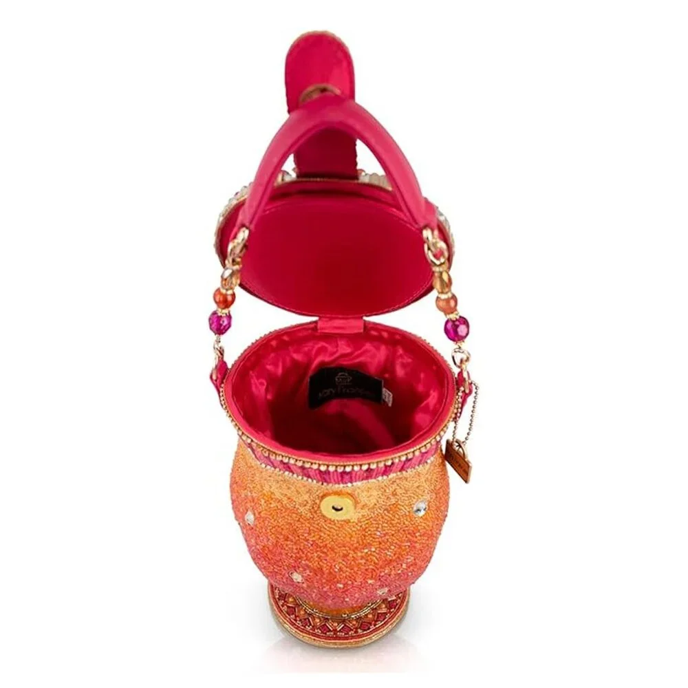 Mary Frances Paradise Punch Cocktail Top Handle Bag Handbag Gold Pink Purse NEW - Picture 4 of 4